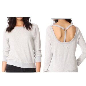 NWT Pam & Gela Strap Back Sweatshirt Heather Grey Women Size Small‎